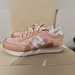 New Balance Women's Blush and White Sneakers